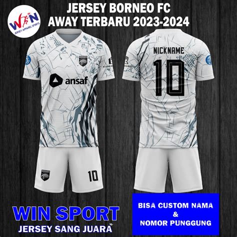 Jual Setelan Jersey Sepak Bola BORNEO FC AWAY 2023 2024 TERBARU BRI