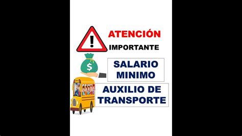 Salario Minimo Y Auxilio De Transporte Youtube