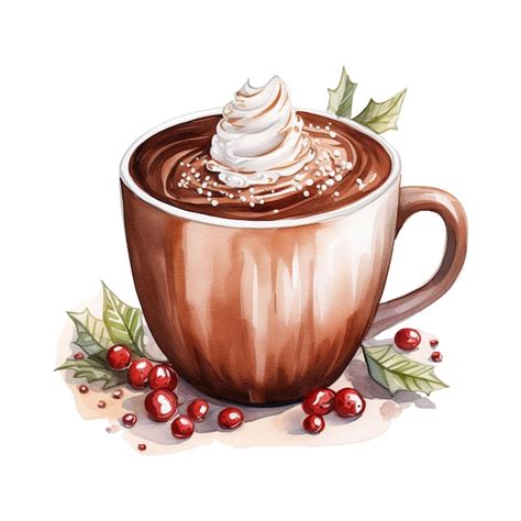 Premium PSD Cup Of Hot Chocolate With Whipped Cream Ai Generated Image