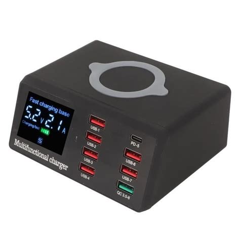 ZIU Station De Charge Rapide Chargeur USB 100W Station De Charge USB 8