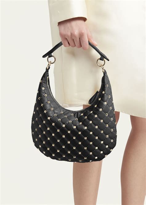 Valentino Garavani Small Rockstud Spike Leather Hobo Bag Bergdorf Goodman