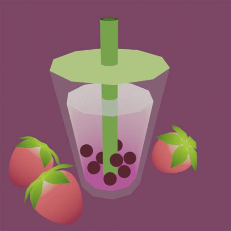 Low Poly Strawberry Milk Tea 🍓 New Blender User Finished Projects