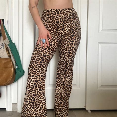 Comfy Stretchy Leopard Print Flares From The Brand Depop