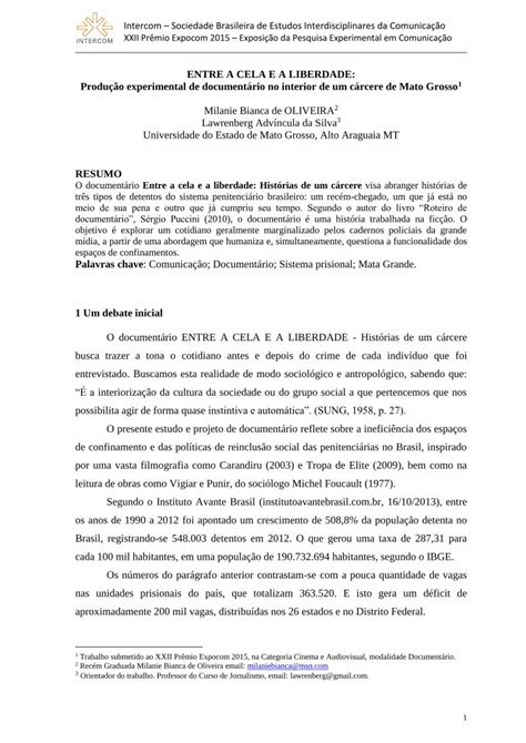 Pdf Resumo Entre A Cela E A Liberdade Hist Rias De Um C Rcere