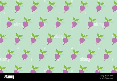 Radish Vegetable Icon Seamless Pattern Vector Design Healthy Vegan