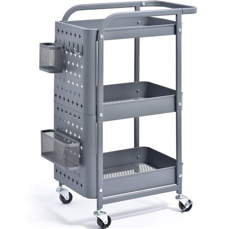 Amazon KINGRACK 3 Tier Rolling Cart Metal Utility Cart With