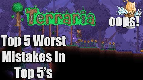 Terraria Top 5 Worst Mistakes In Top 5s Terraria Countdown Youtube