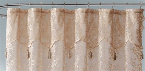 Lace Shower Curtain With Attached Valance And 7 Tassels In 3 Etsy