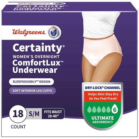 Walgreens Certainty Certainty Women S Overnight Underwear Ultimate Absorbency S M Walgreens