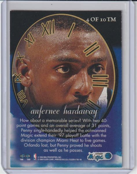 1998 99 Fleer Tradition Timeless Memories TM4 Anfernee Hardaway Insert