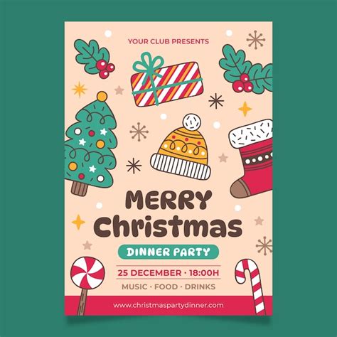 Premium Vector Christmas Celebration Festive Vertical Poster Template