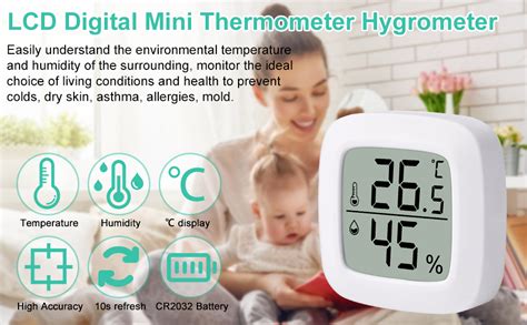 VOKTTA 4 Stücke Mini LCD hygrometer thermometer Digital