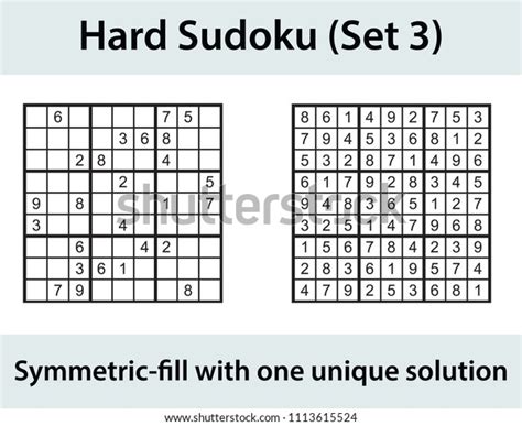 Vector Sudoku Puzzle Solution Hard Level Stock Vector Royalty Free