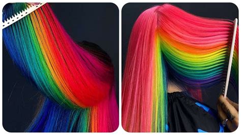 Amazing Rainbow Hair Color Transformation For Girl 😱😱😱 Rainbow