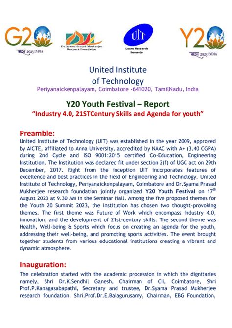 Y20 Youth Festival Industry 4 0 21st Century Skills Agenda For