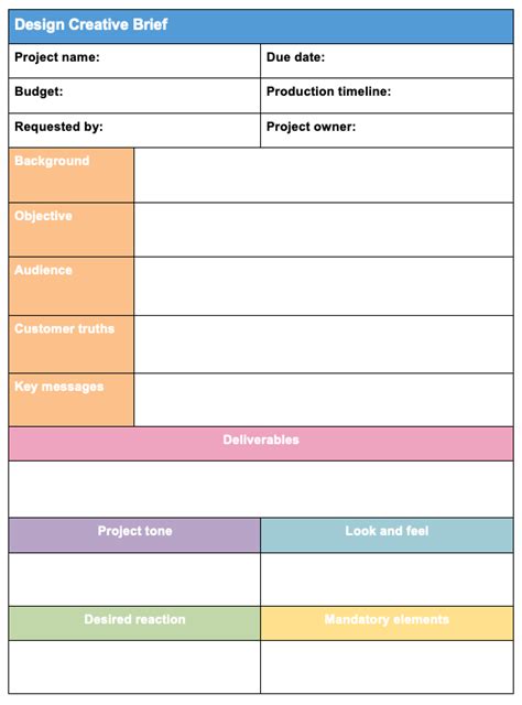 6 Creative Brief Templates For Excel And Word Aha