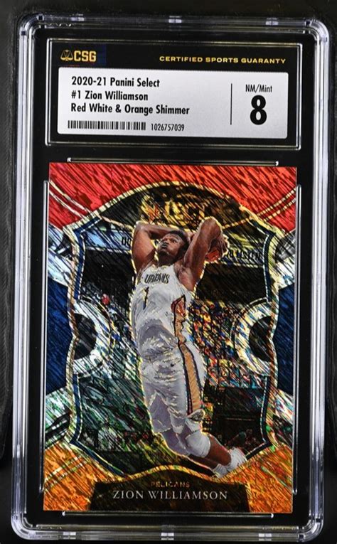 Panini Select Red White Orange Shimmer Zion Williamson Csg Nm