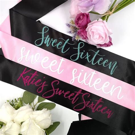 Custom Sweet 16 Sash Personalized Sweet 16 Sash 16th Etsy Sweet 16