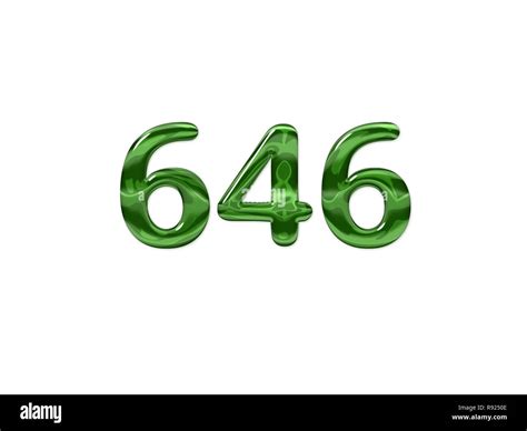 Green Number 646 isolated white background Stock Photo - Alamy