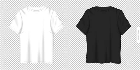 Realistic Vector Illustration Esp 10 T Shirt Layout Vector Set Of White And Black T Shirt