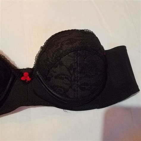 1960s Vintage Lingerie Black Bra Strapless Style L Gem