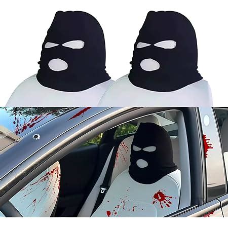 Amazon Xotic Tech 2Pcs Car Funny Decoration Spoof Balaclava Face