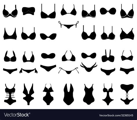 Silhouettes Swimwear And Bikini Royalty Free Vector Image