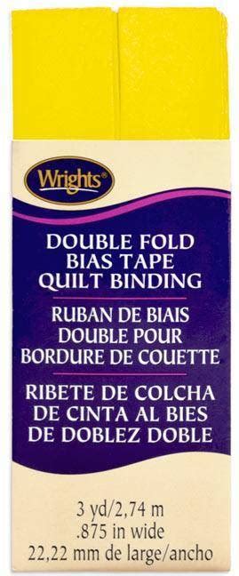 Wrights Canary Double Fold Bias Tape Quilt Binding Yards Price