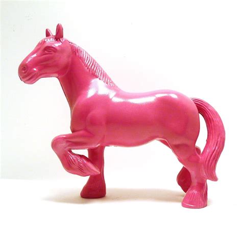 hot pink horse figurine // altered toy // upcycled by nashpop