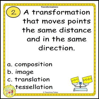 Transformations Geometry Task Cards By Teaching Tykes Tpt