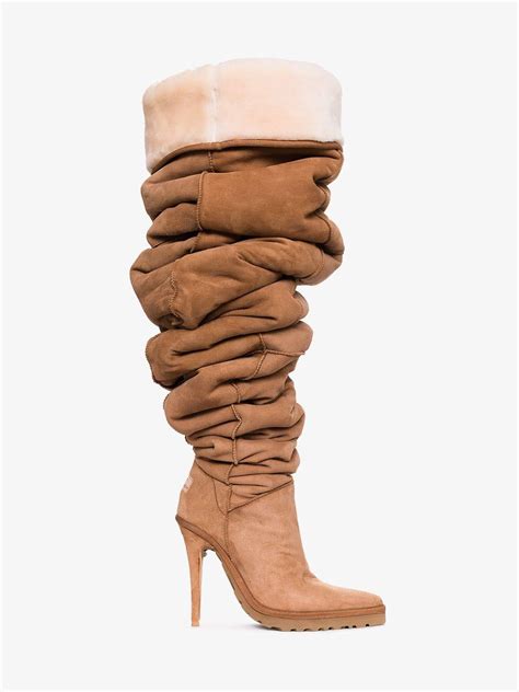 Lyst Y Project Brown Ugg 110 Ugg Slouch Fit Stiletto Boots In Brown