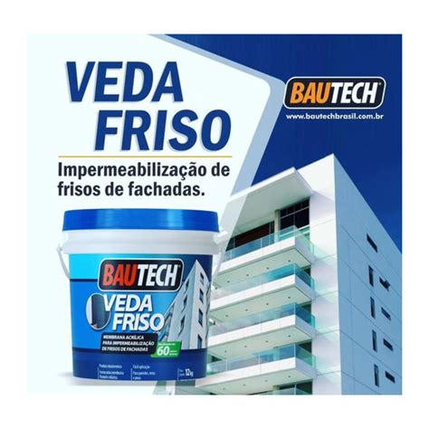 Bautech Veda Friso 12Kg Membrana Acrílica Impermeabilizante Compretop