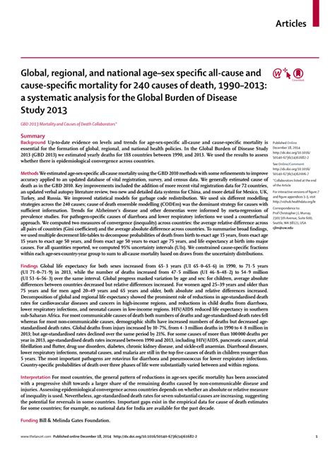 Pdf Global Regional And National Agesex Specific All Cause And