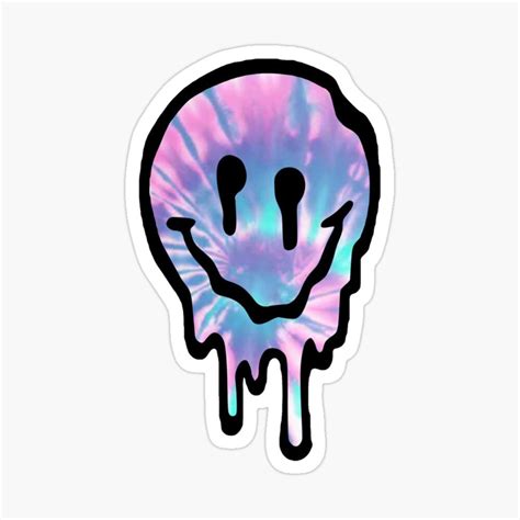 Tye Dye Drippy Smiley Face Sticker For Sale By Samantha Brachman