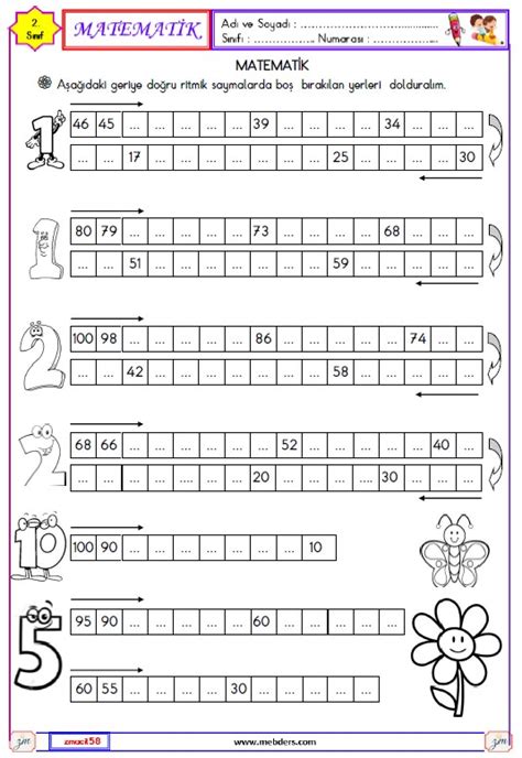 2 Sınıf Matematik Ritmik Saymalar Etkinliği 2 Meb Ders