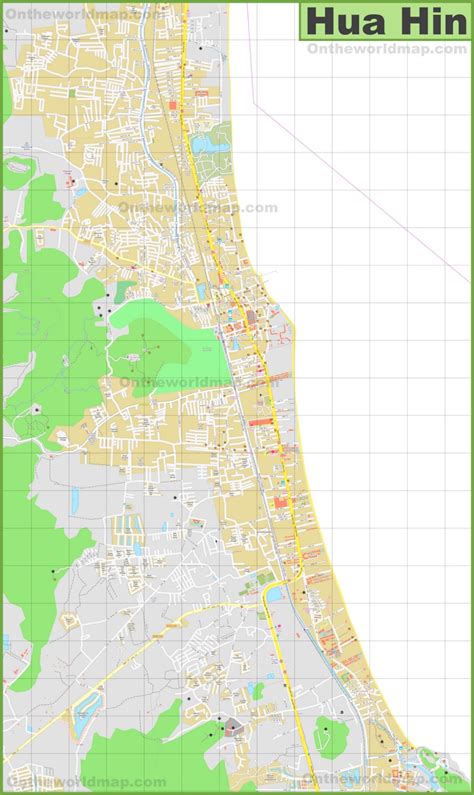 Large detailed map of Hua Hin - Ontheworldmap.com