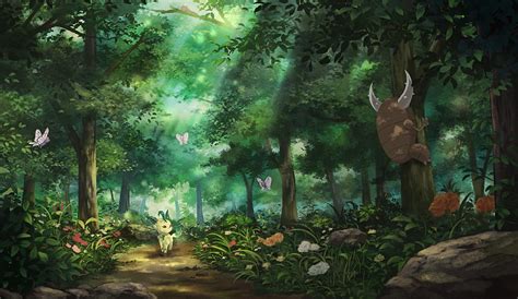 Leafeon Butter Weedle And Pinsir Pokemon Forest Hd Wallpaper Pxfuel