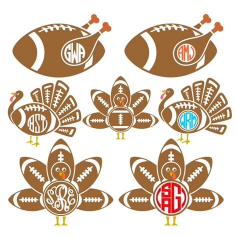 Turkey Football Thanksgiving Cuttable Design Png Dxf Svg Eps Etsy