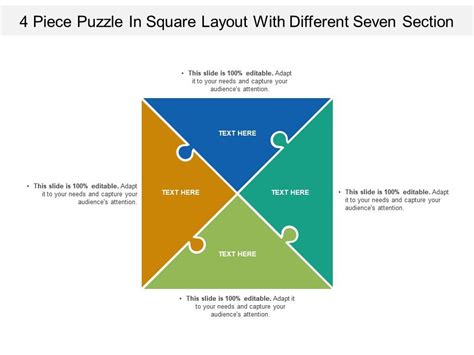 4 Piece Puzzle In Square Layout With Different Seven Section