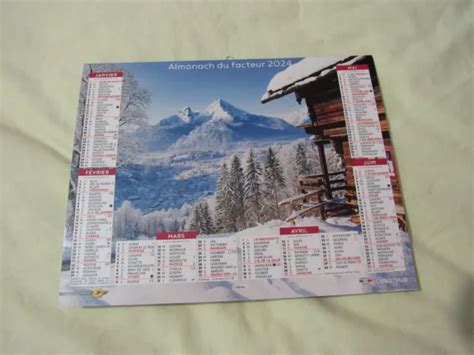 ALMANACH DU FACTEUR Calendrier La Poste 2024 Les Alpes Neuf EUR 7 00