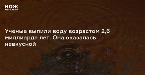 Ученые выпили воду возрастом 2,6 миллиарда лет. Она оказалась невкусной ...