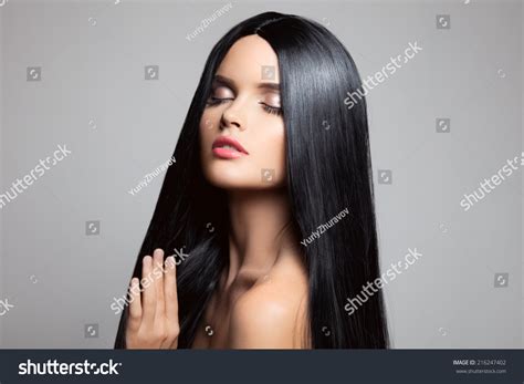 Hair Beautiful Brunette Girl Healthy Long Stock Photo Shutterstock