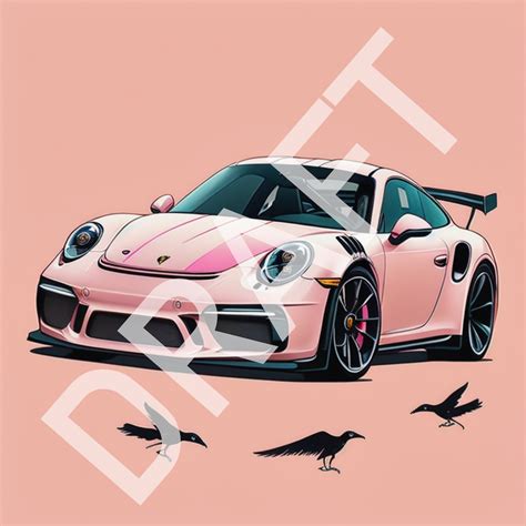 Pink Porsche 911 GT3RS Digital Art Design - Etsy