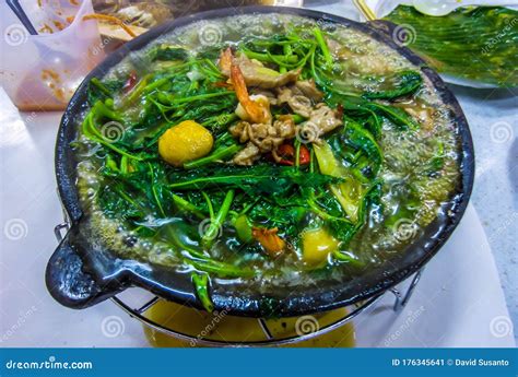 Kangkung Hot Plate With Beef And Eggs Stock Image Image Of Fibre Vitamins