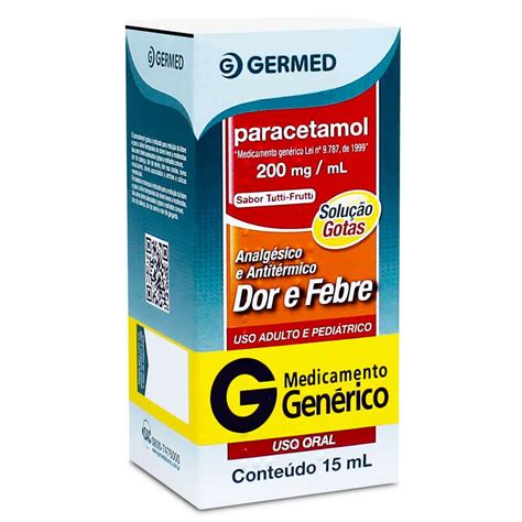 Paracetamol Gotas Mg Ml Ml Germed Farma Direta