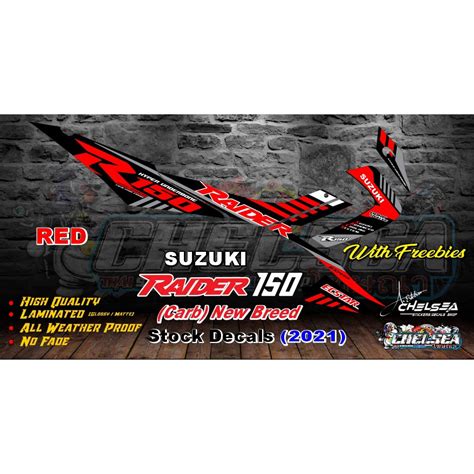 Suzuki Raider New Breed Stock Decals Stickers With