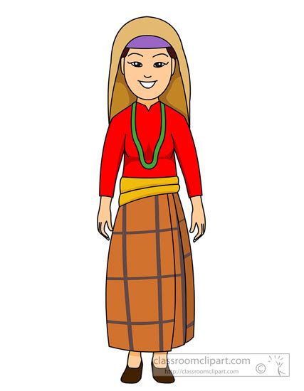 Culture Clipart - cultural-costume-woman-nepal - Classroom Clipart