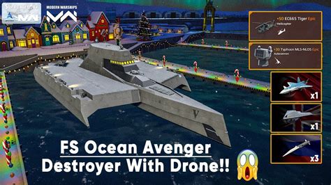 Destroyer With Drone Fs Ocean Avenger New Tier Destroyer Alpha