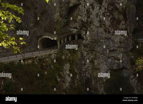 Tunnel Through Mountain Side Stock Photo Alamy