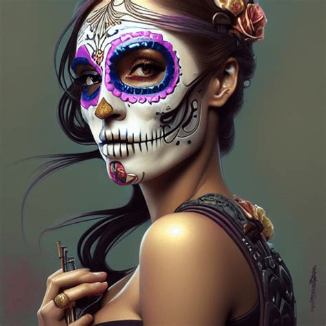 Graphisme Num Rique Belle Femme Sugar Skull Creative Fabrica